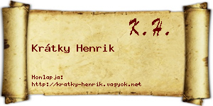Krátky Henrik névjegykártya